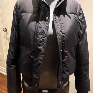 DKNY Donna Karan New York adorable dark navy blue bomber winter jacket